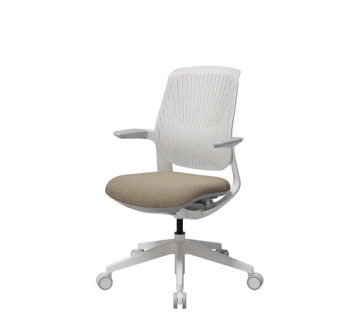T25 Small Ergonomic Office Chair (White Mesh Back, Blue Seat) - Image 3