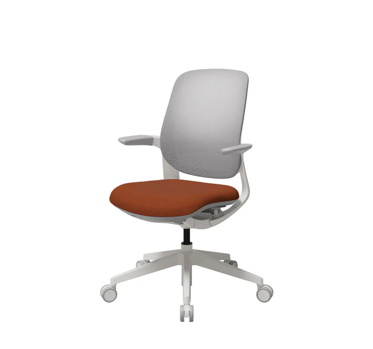 T25 Small Ergonomic Office Chair (White Mesh Back, Blue Seat) - Image 6